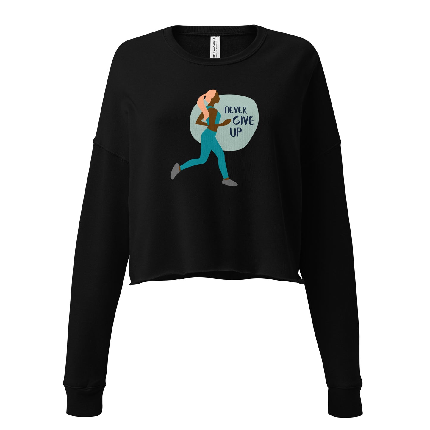Never Give Up Crop Sweatshirt